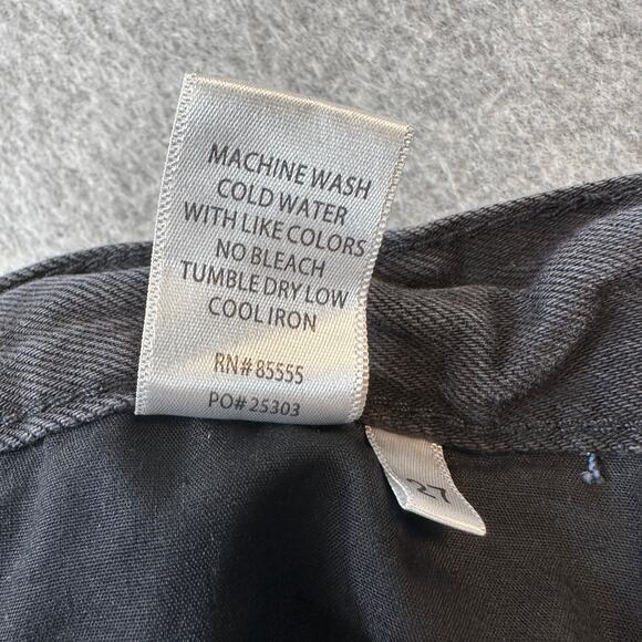 Pistola Denim Short WMNS 27High Rise Cut-Off Distressed Black Straight Zip Fly - Picture 6 of 9